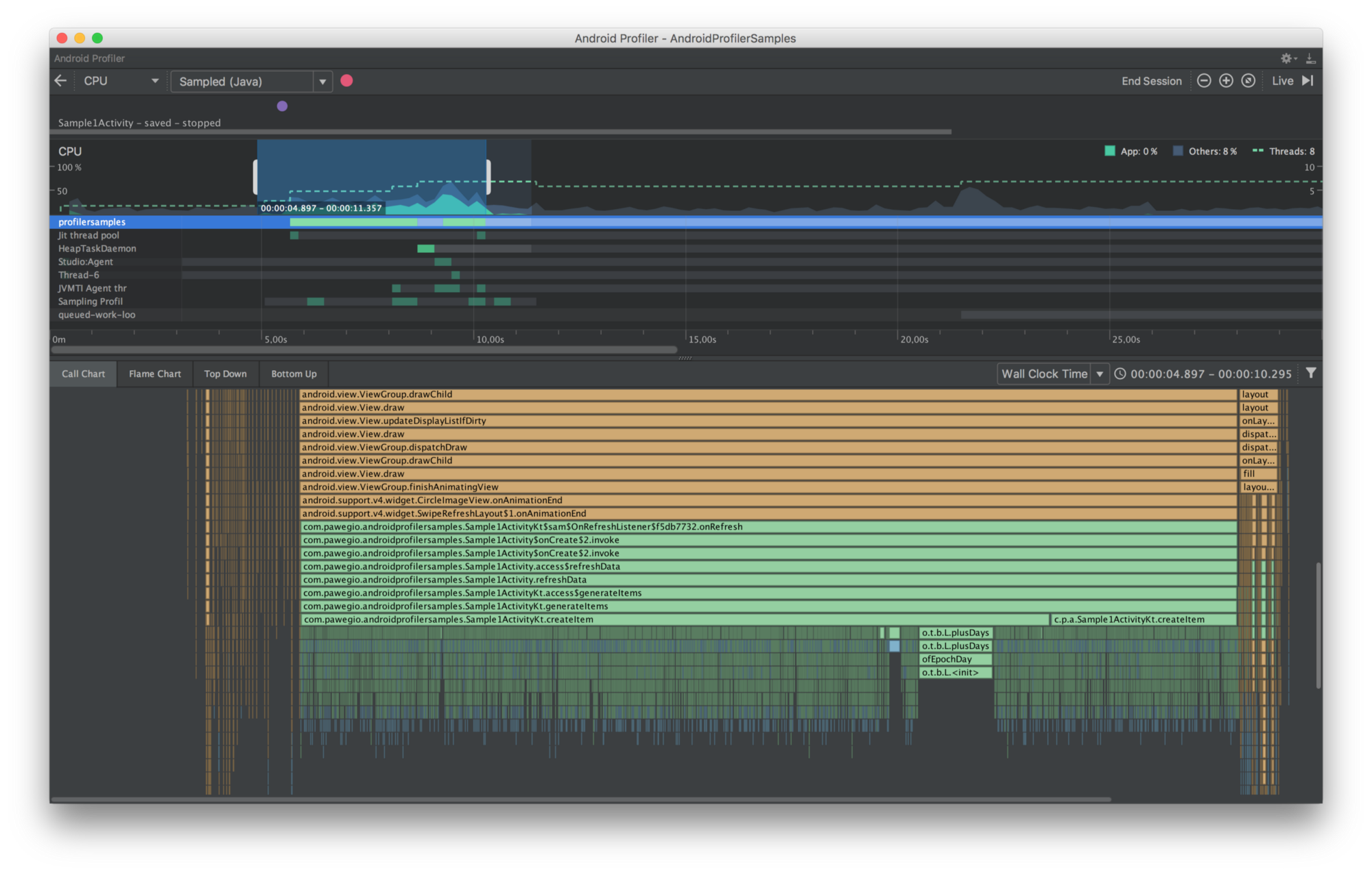 android profiler recording