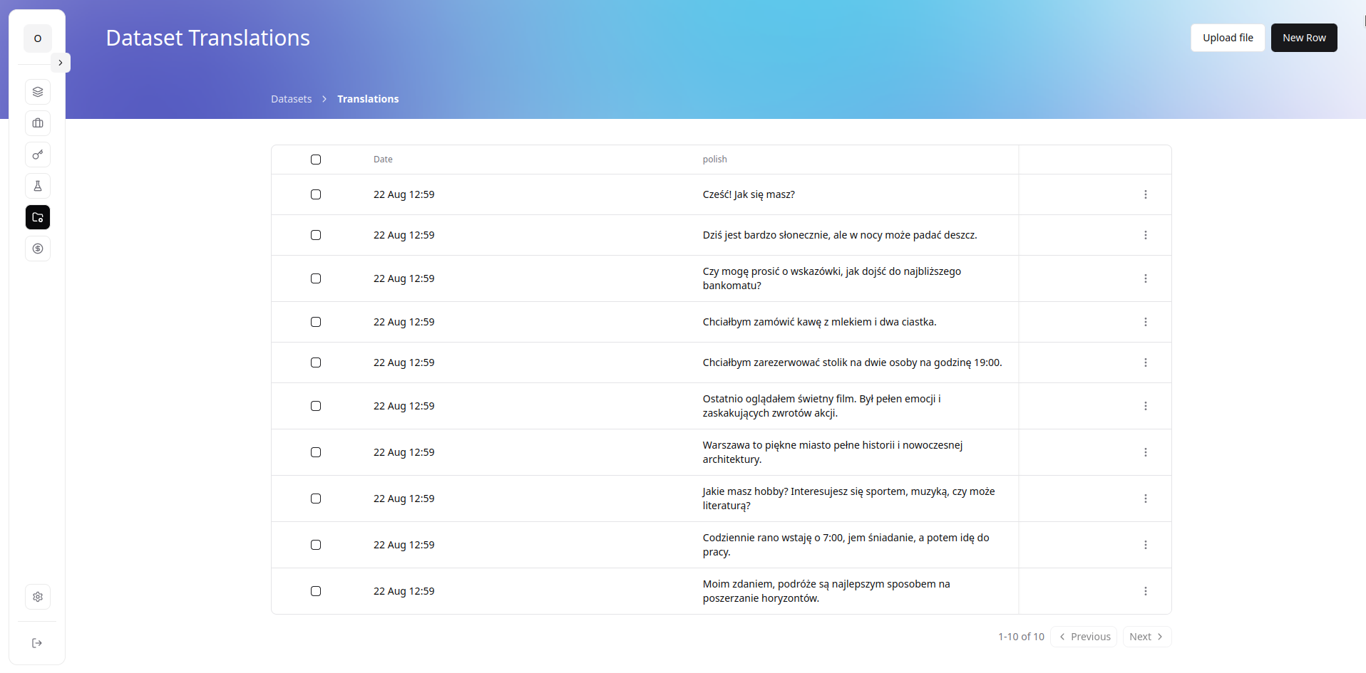 dataset treanslations