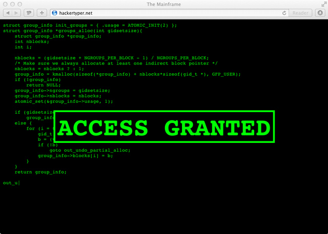 hacker typer weird app